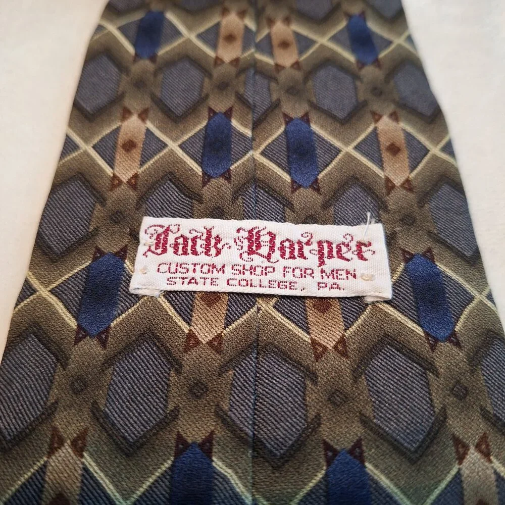 Lot of 2 Mens Silk Neck Ties Unique Patterns Jack Harper & Jimmy V‎ Preppy Party